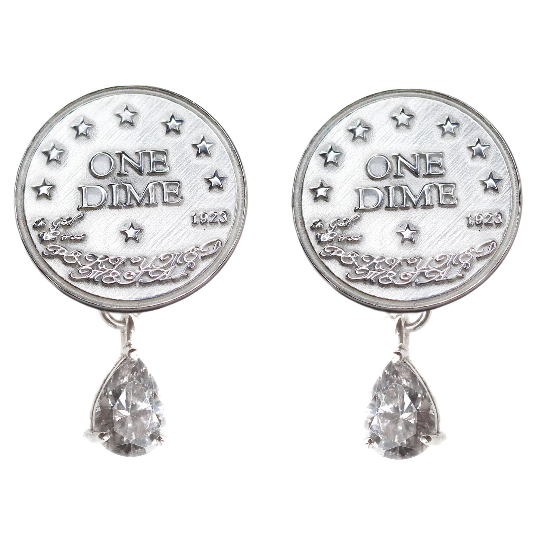 Diamonté Dime Earrings